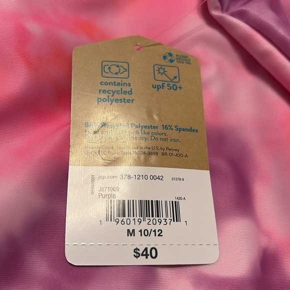 Thereabouts Girls' Pink Tie-Dye Rash Guard 2 Piece Bathing Suit Set - Picture 7 of 11